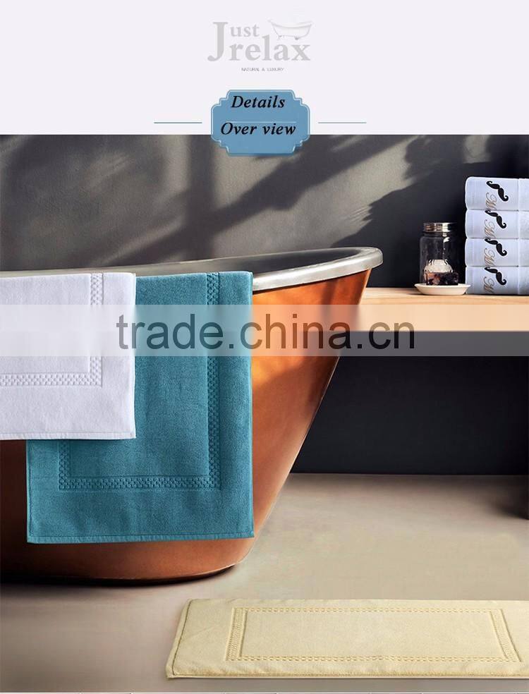 Hotel bath mat non slip bath mat 100% cotton custom logo