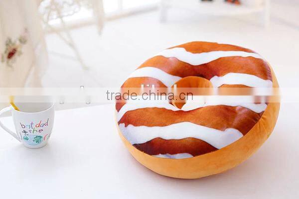 Various types custom plush stuffed cotton food pillow donut pillows