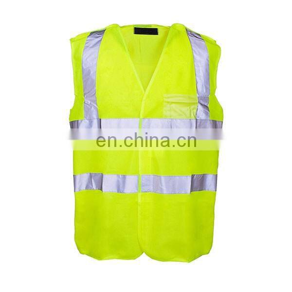 Yellow hi vis reflective safety vest for work safe