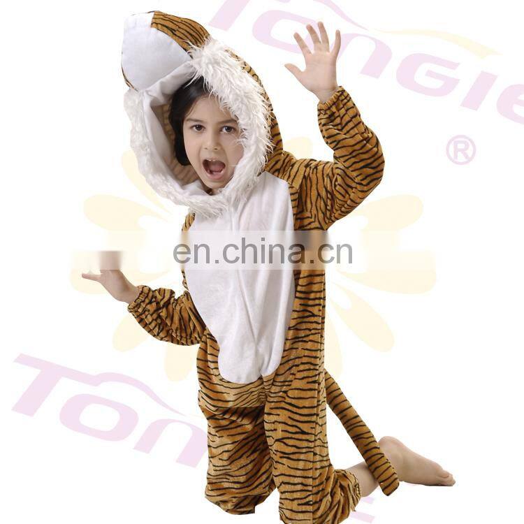 New design 100% poyester children's tigger cosplay costume onesie animal jumpsuit