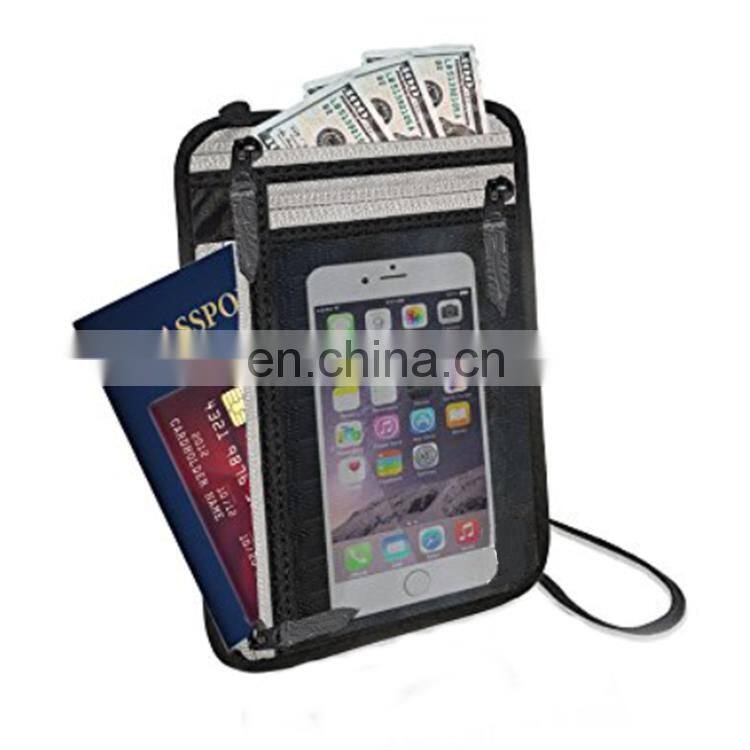 RFID Neck Wallet Passport Holder for Traver Document Case Bag