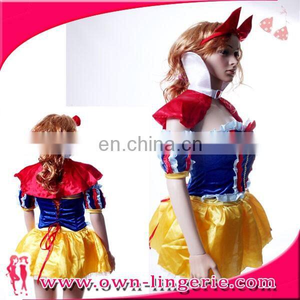 Newest design Snow white princess adult short dress Costume cosplay costume