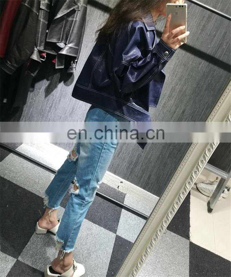 Ladies Latest Fashion Girl Casual Leather Jacket Real Women Leather Jackets