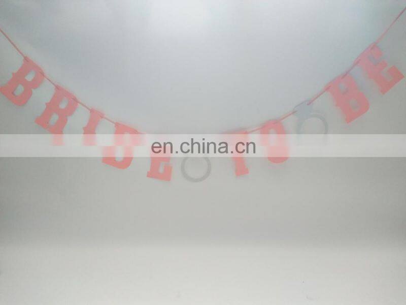 Pink Bride To Be with Silver Rings for Hen Party Flag Banner