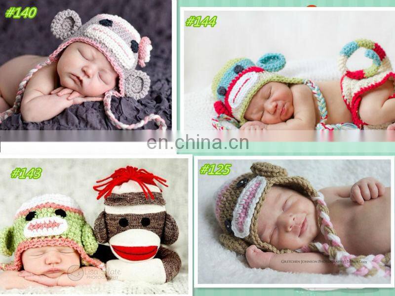 Crochet Kids Boys Giggle and Hoot OWL Ear Flap Hat Newborn Baby Beanie