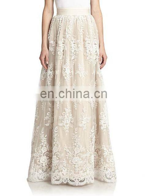 2015 The modern design summer hot selling Fashion Ladies maxi floor length long lace skirt