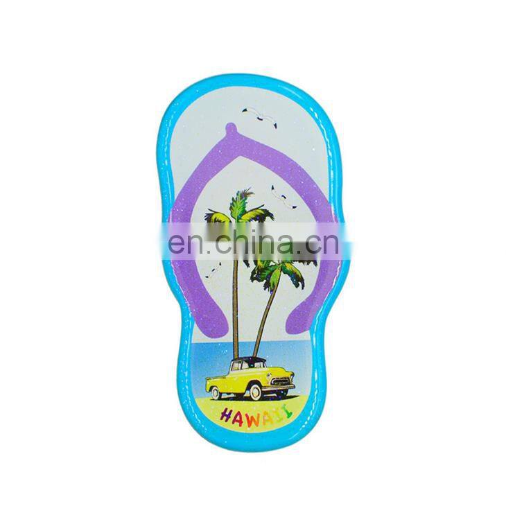 Wholesale Amazon Sale Cheap Promotional Gift Custom Home Style Glitter Epoxy Slipper Fridge Magnet