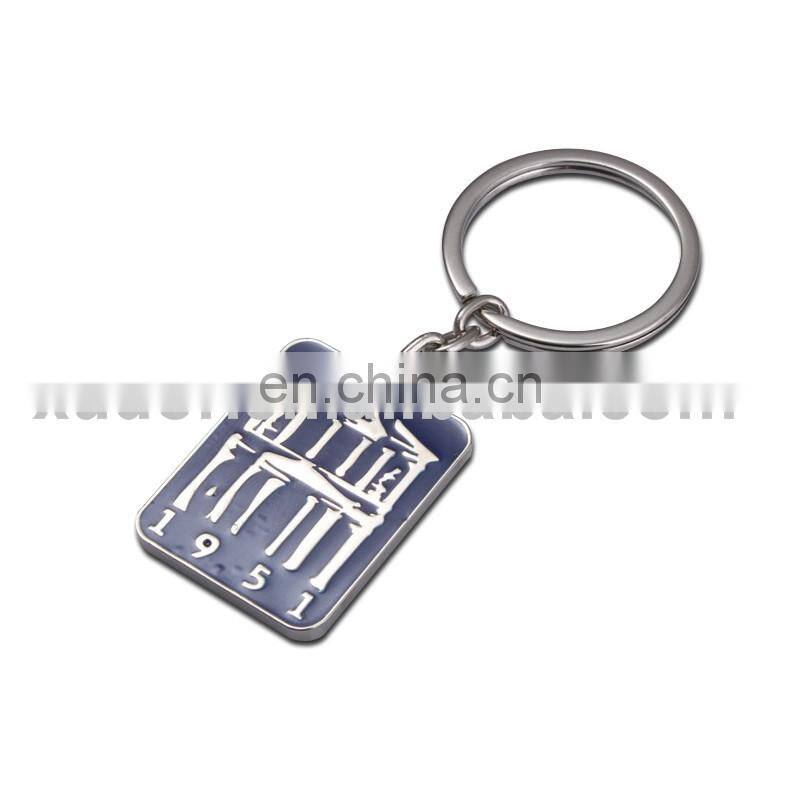 retangle shaped zinc alloy tourist souvenir metal keychains,oil-filled customized keychain,metal logo
