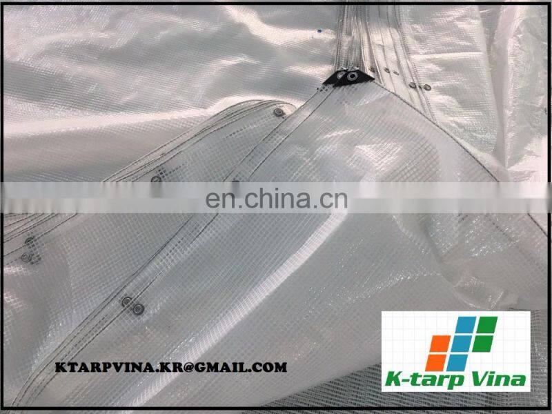 Clear Waterproof Tarpaulin Leno Textured 170gsm
