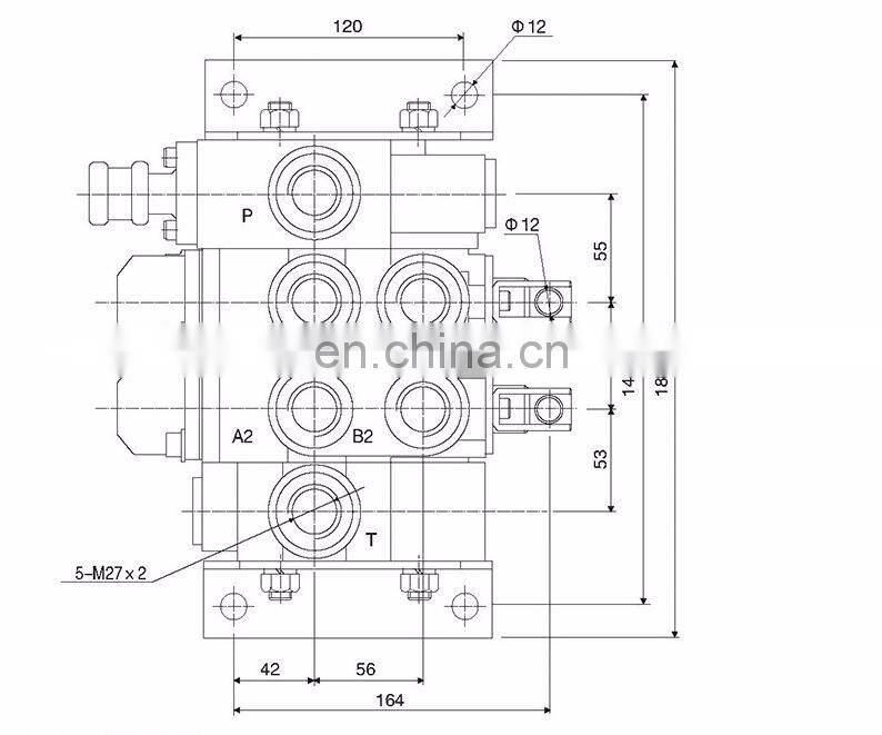 Sectional hydraulic manual directional valve for forklift excavator