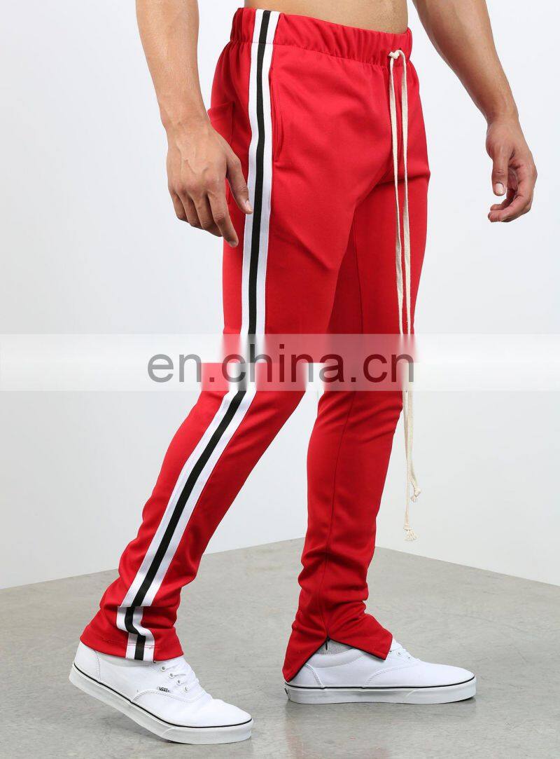 DiZNEW OEM USA brand 94% Polyester 6% Elastane track pants with stripe