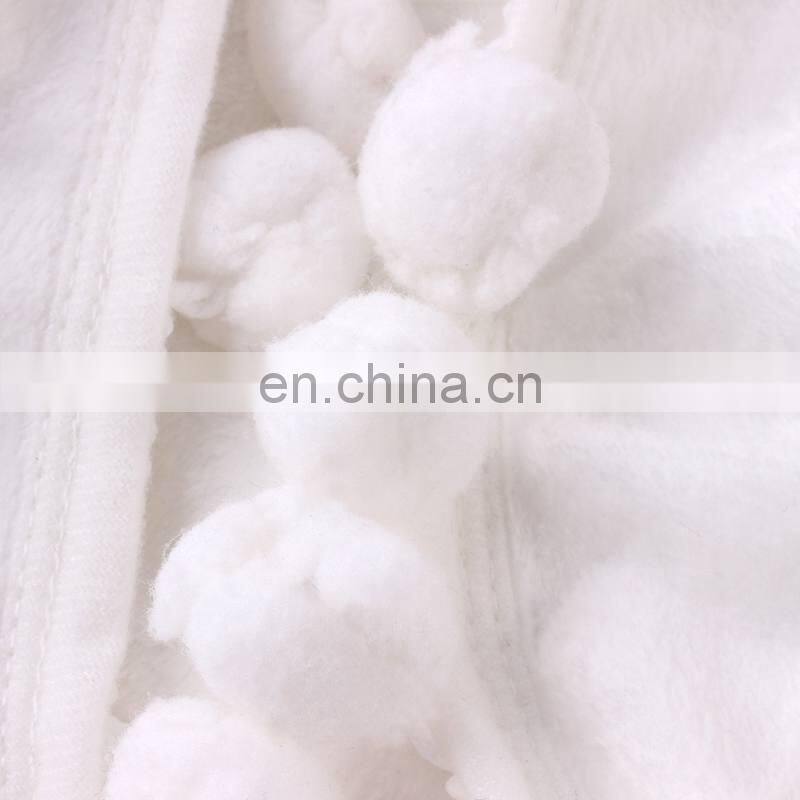 Brand New Baby Monthly Milestone Blanket with felt headband wreath Pom Pom Ball Thick Flannel fleece Round Rug balnket