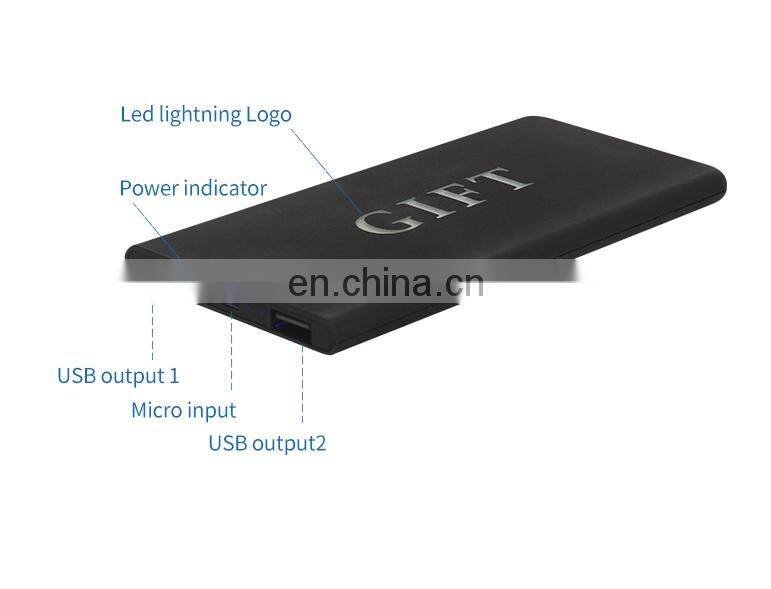 Type-C interface 5000mah customizable logo ultra-thin power bank