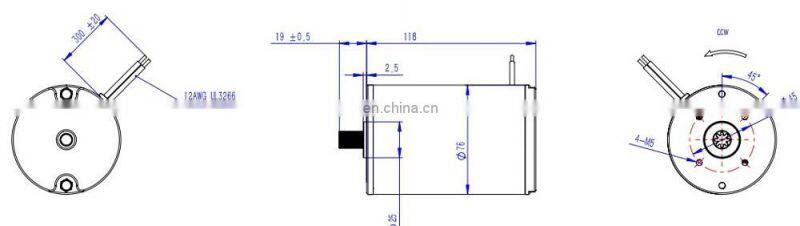 76mm High Speed High Power 24v Brushed Dc Motor for Adjusting Beds