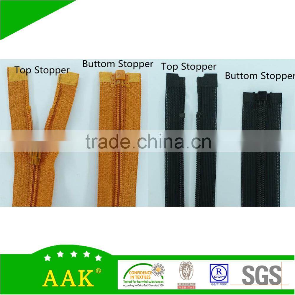 5#Nylon open end zipper with custom stopper