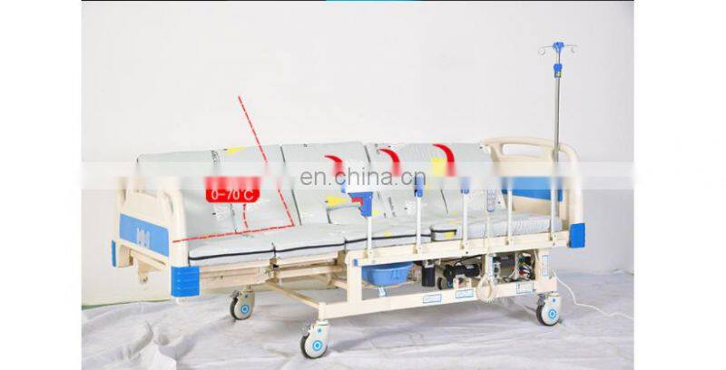 Medical bed with the function of back up and leg down with roller household bed