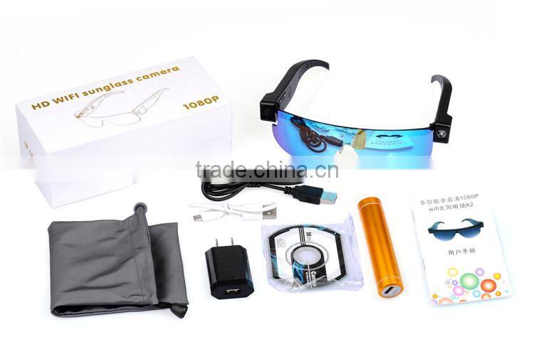 720P Wifi Action Camera Hidden sunglasses camera Can support 4 client software online the same time 3gp camera sunglasses