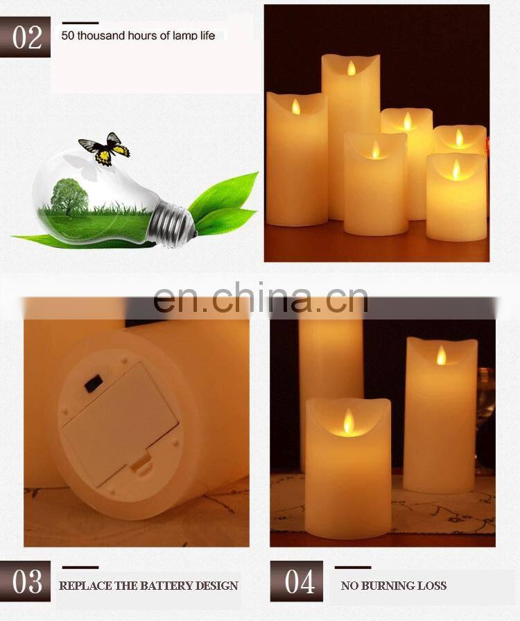 CE ROHS On/off Switch Flameless Home Decoration Parties Pillar Scented Candl LED Candle Set