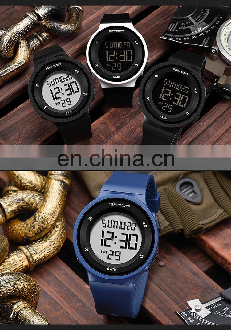 Sanda 2001 Cool Electronic Watches for Ladies Men LED Luminous Waterproof Functional Sport Digital Watch