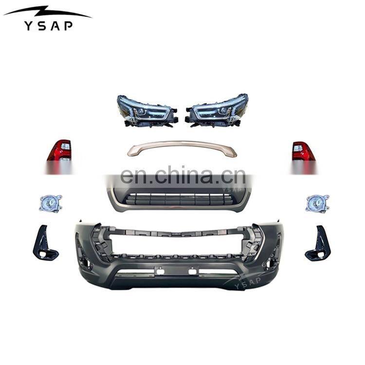 New arrival high quality facelift body kit front bumper headlight tail lamp for 2015-2020 Hilux upgrade to 2021 revo body kit