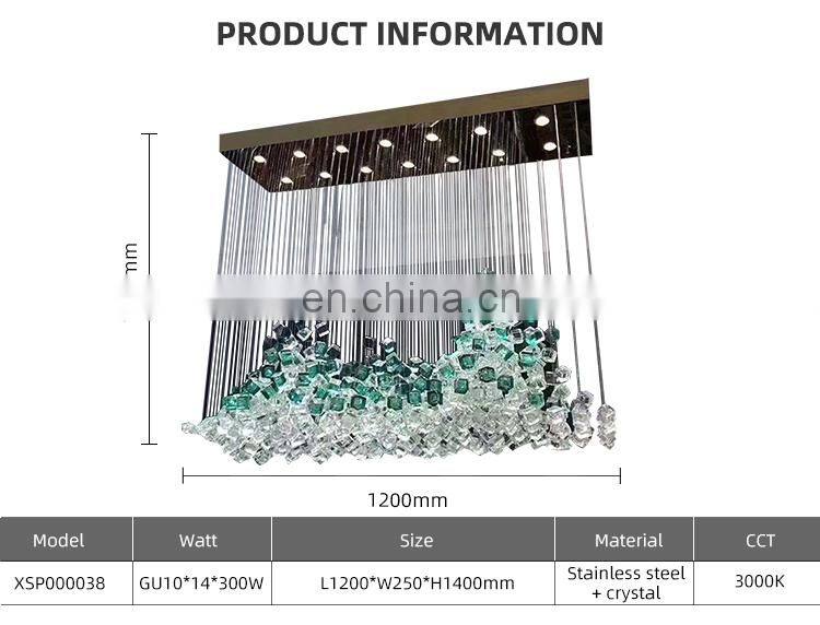 HUAYI Hotel Project Unique Design Specialized Hotel Customized Modern Chandelier Pendant Light
