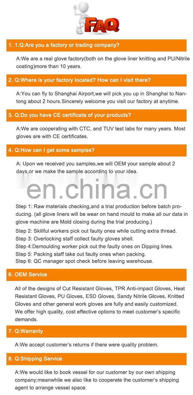 HY Anti Impact Anti Cut Safety Work Gloves with Sandy nitrile Coating tpr working gloves