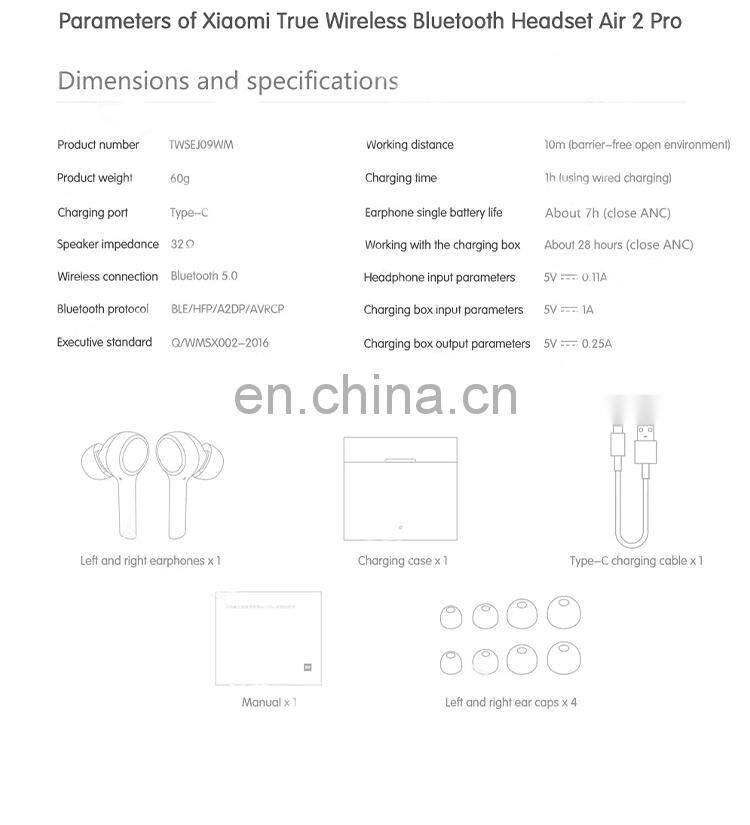 Air 2 Pro sports noise-canceling running earbuds. High-quality wireless earbuds for both ears