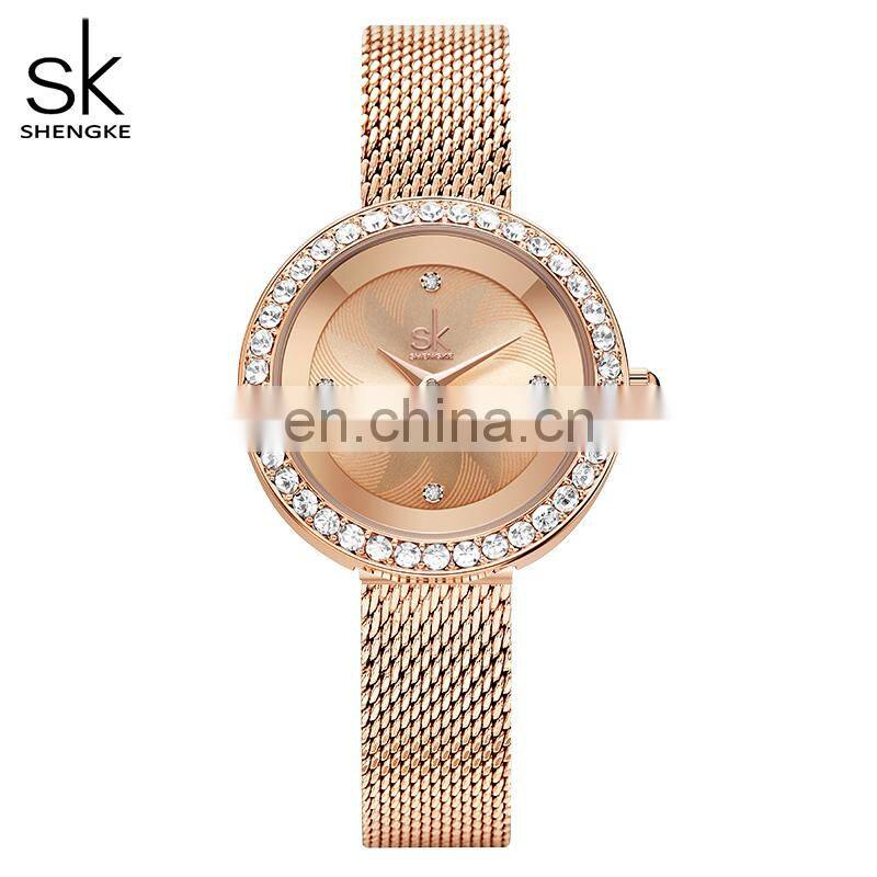 SHENGKE K0169L New Relogio Feminino Luxury Rose Gold Watch For Women Adjustable Milan Mesh Band Japan Movement Watch Luxury