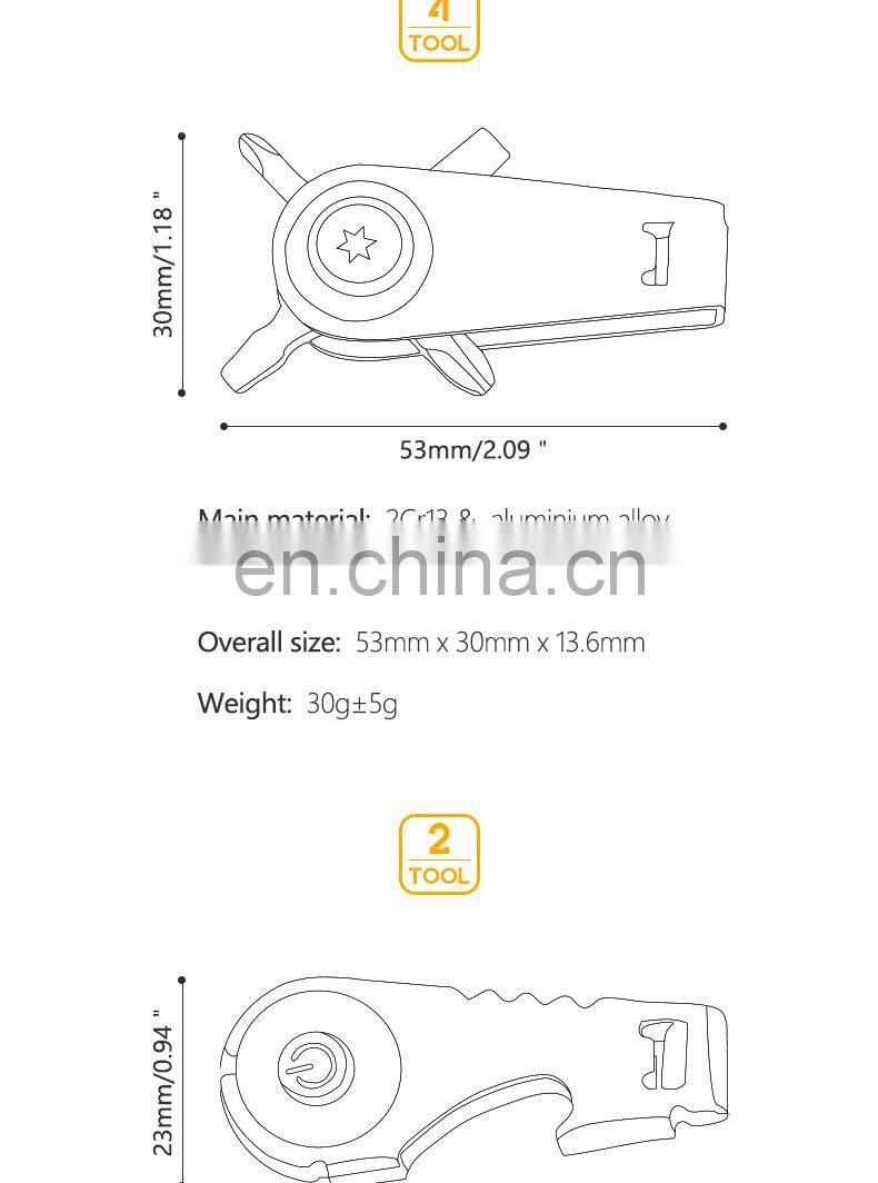 Outdoor Multi-Function EDC Tools Mini Key Chain Screwdriver Portable Lanyard Tools Gift Customized