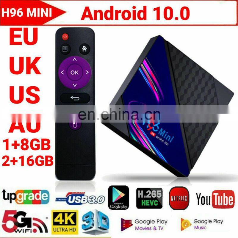 The latest Android 10.0 TV Box supports tiktok H96 Mini V8 RK3228A 1G/2G