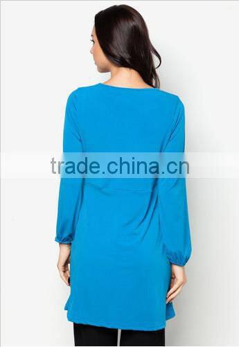 2015 hotsale casual loose ladies Islamic clothing Muslim blouse women S5026