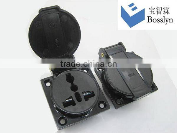 Cost-effective IP54 Grade schuko waterproof socket outlet/waterproof floor socket outlet/portable socket outlet