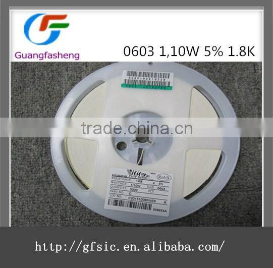 (hot sale)0603 1,10W 5% 1.8K