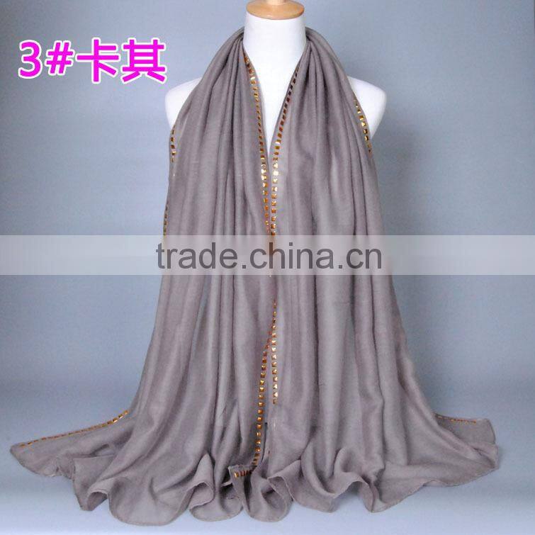 Wholesale New Arrvial Studs Beaded Muslim Hijab Scarf Shawl