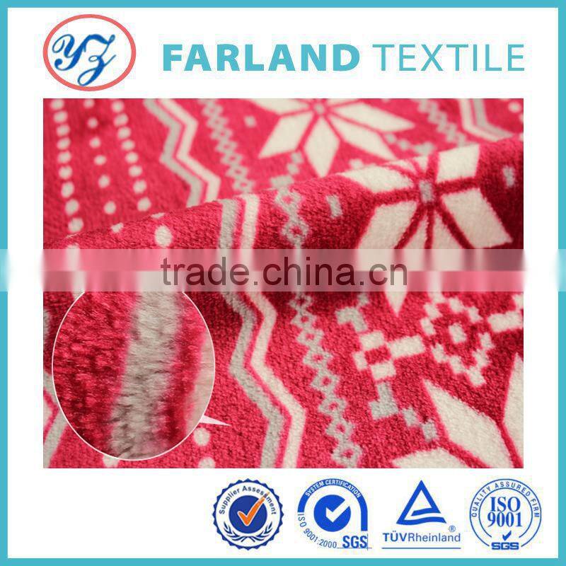 China textile knitted printed flannel fleece blanket fabric for art quilt pillow fabric