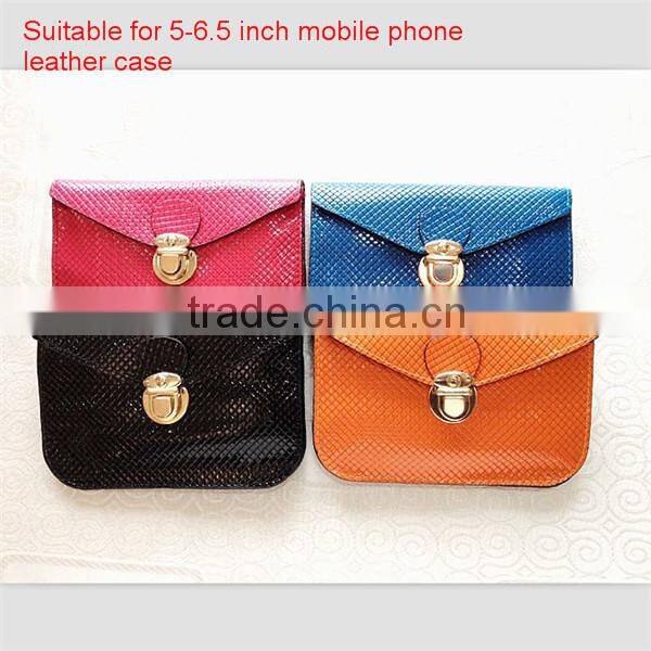 Universal leather case for 5-6.5 inch mobile phone case