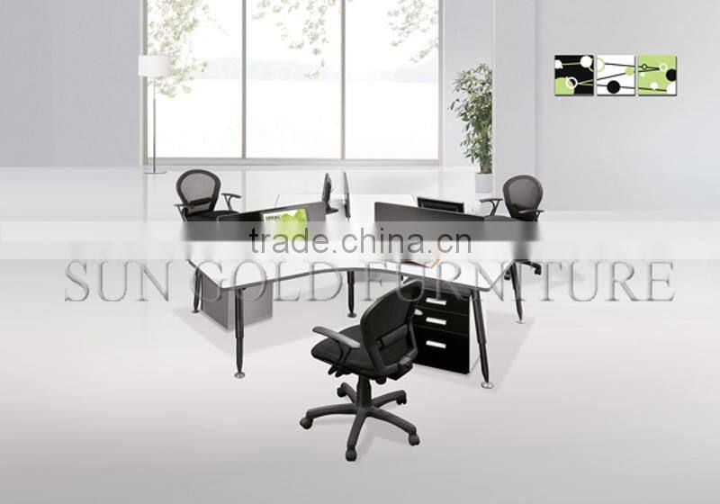Popular Glass Partition Open 120 Office Workstation with Round Coffee Table(SZ-WS330)