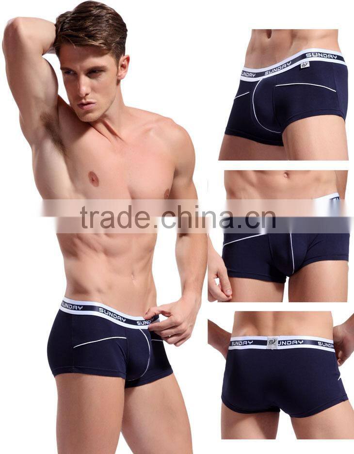 2015 New Style Fashion Sexy Plus Size Boxer For Men Breath Bamboo Fabric Underwear