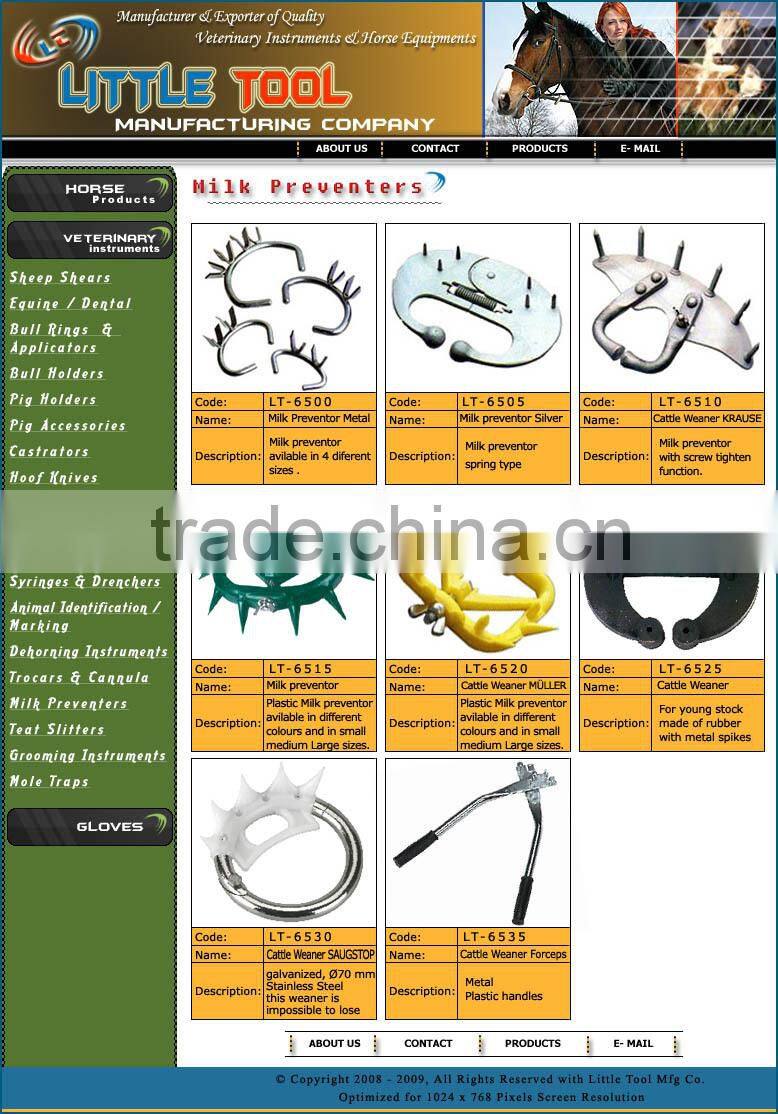 Cattle Weaner Forceps , Milk preventor Silver