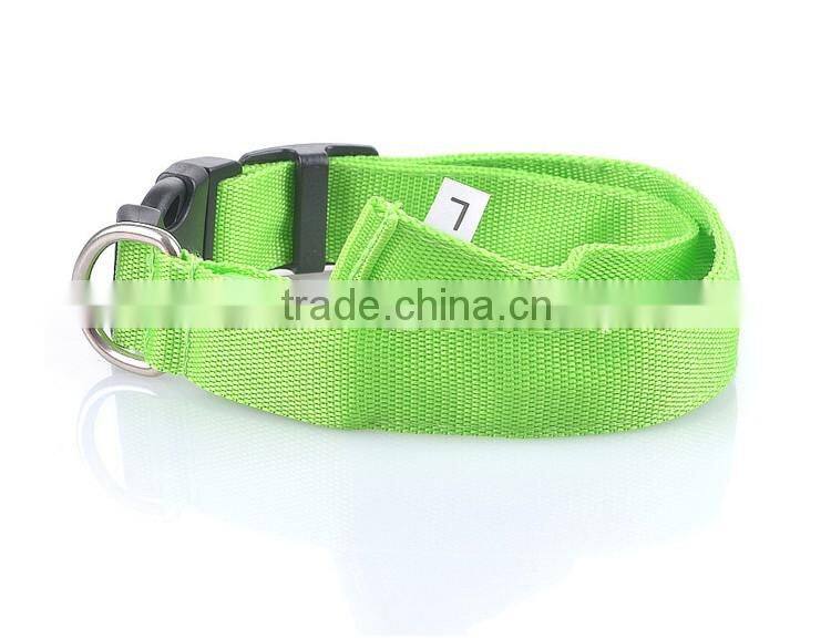 Pets Dog LED Light Blink Flash Night Safety Nylon Collar Waterproof
