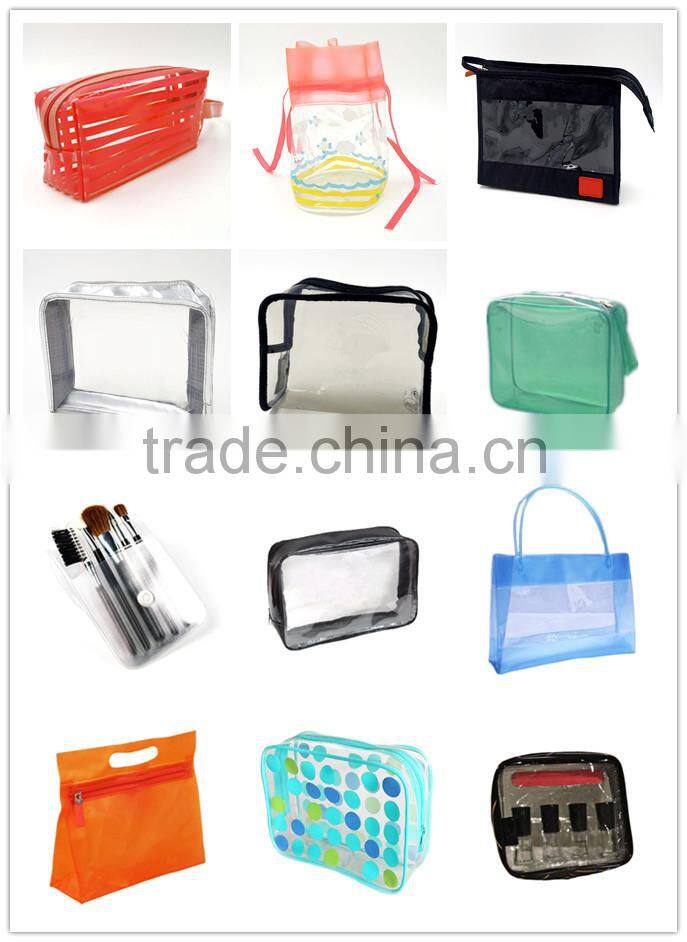 Binding PVC make-up bag for nail polish , eyeliner , cosmetic make up