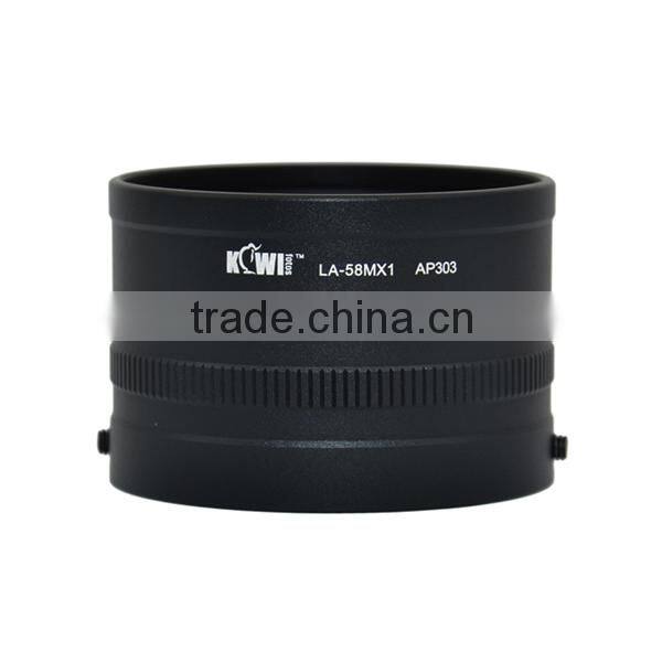 Kiwifotos Lens adapter tube LA-58MX1 provides 58mm filter mount for Pentax MX-1 Digital Camera