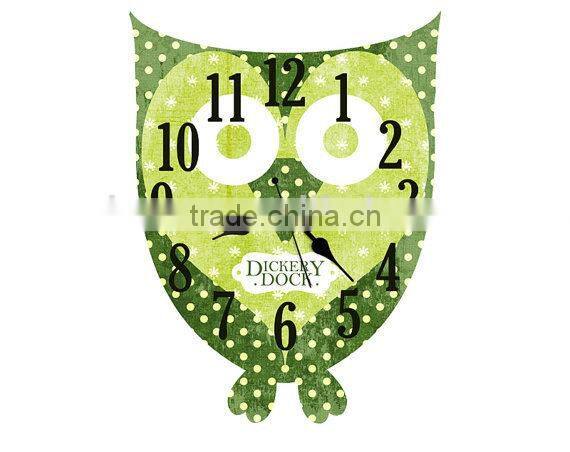 New design owl style home decotive wooden wall clock