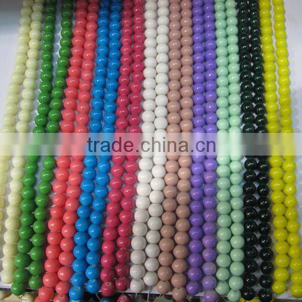 SCB006 round neon stone color glass beads diy 8mm