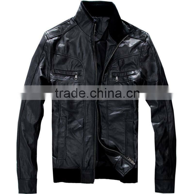 LR13002 genuine sheep leather jacket for men