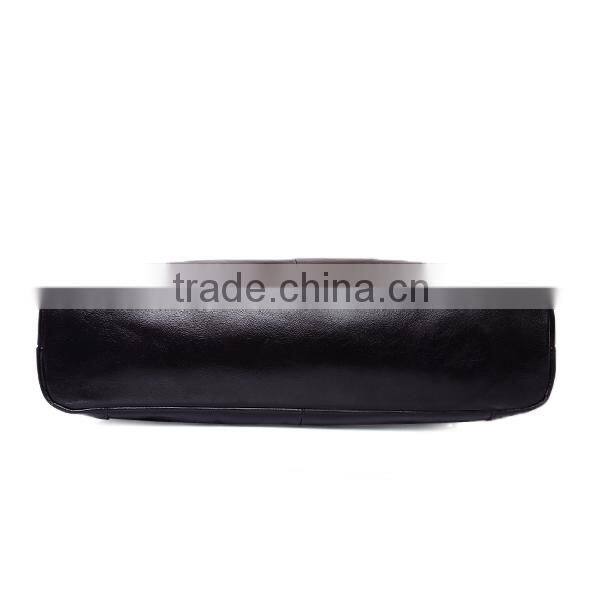 High-end oil wax cow leather tote clutch bag for middle-aged gentlemen dual bag