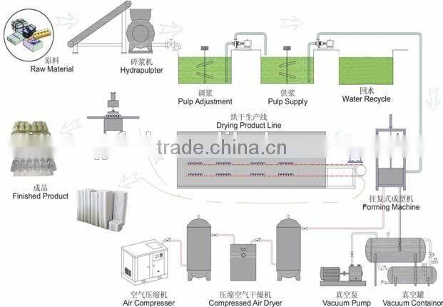 Paper egg tray forming machine in China