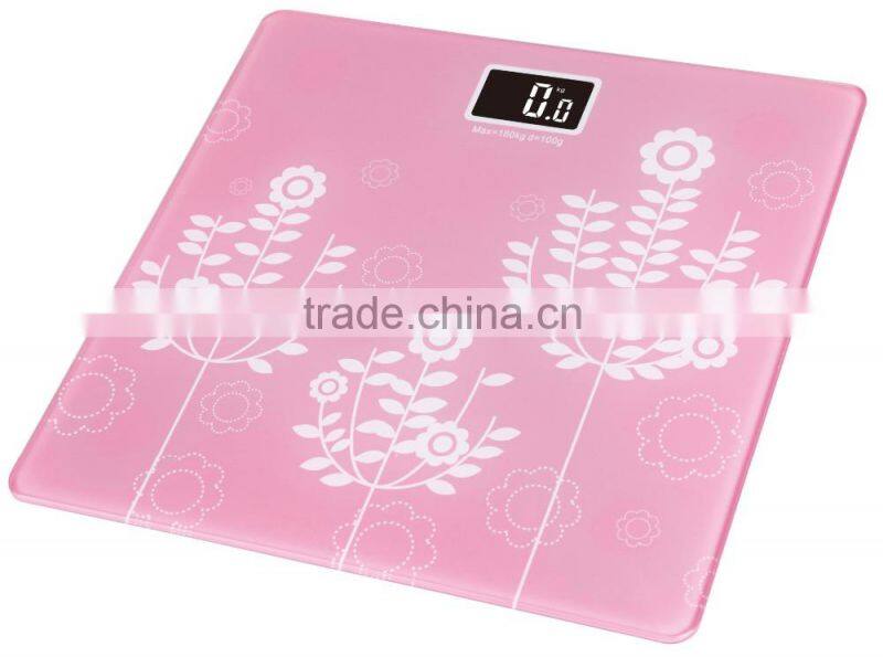 Auto on digital measures weight body scale with slik printing platform electronic weighing