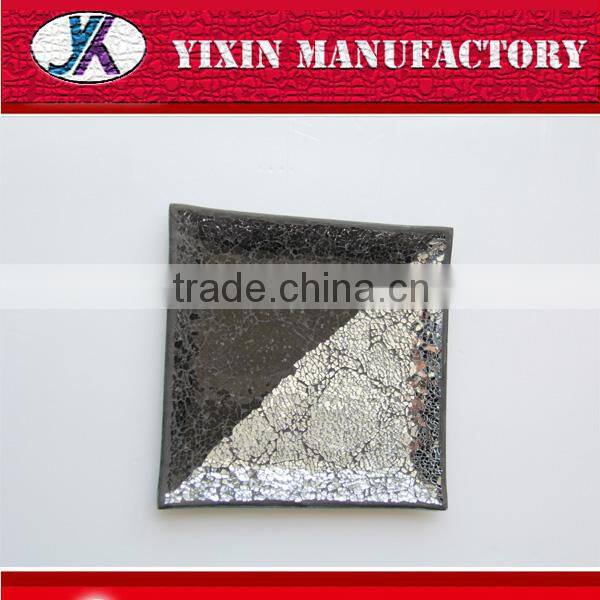 Home deco craft golden and silver msoaic glass gold charger plates /Mosaic plate for home&wedding decoration11/Glass mosaic