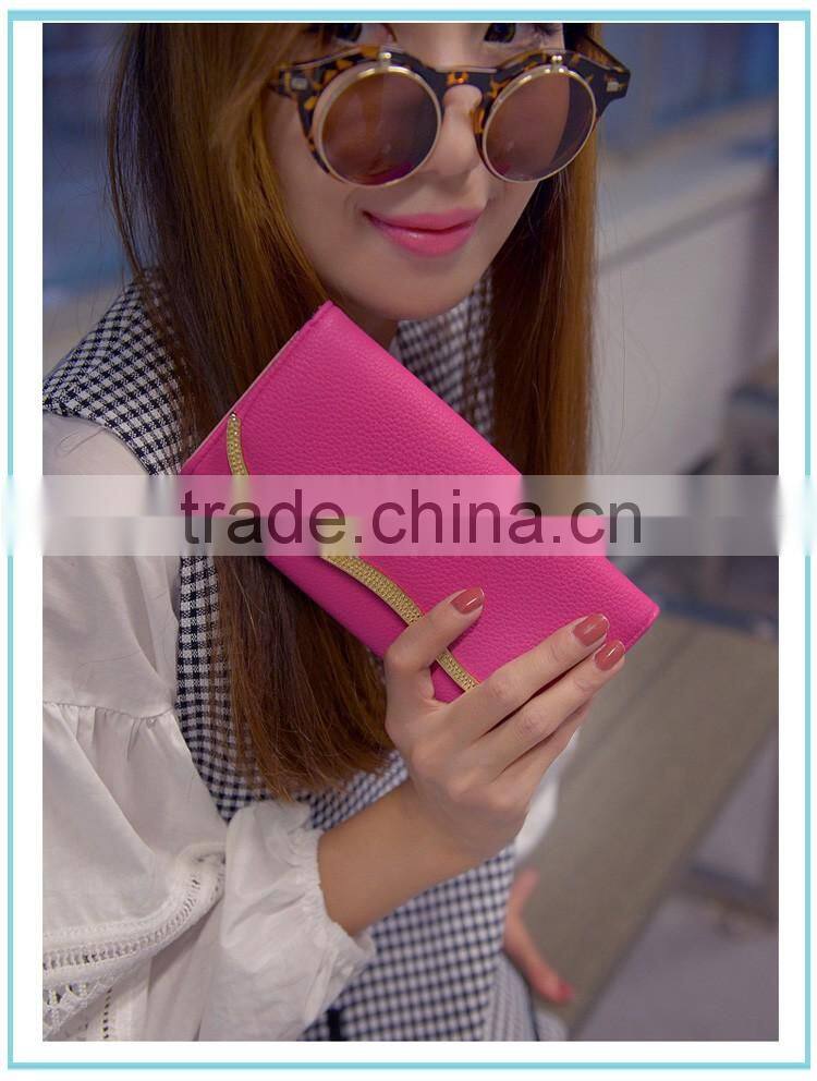 factory wholesale candy color women wallet leather purse